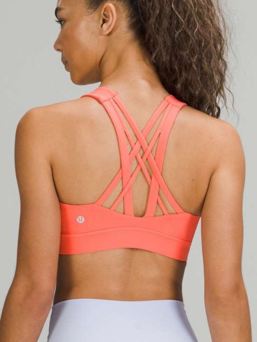 Lululemon Free to Be Elevated Bra in raspberry cream coral orange pink DD/E 4